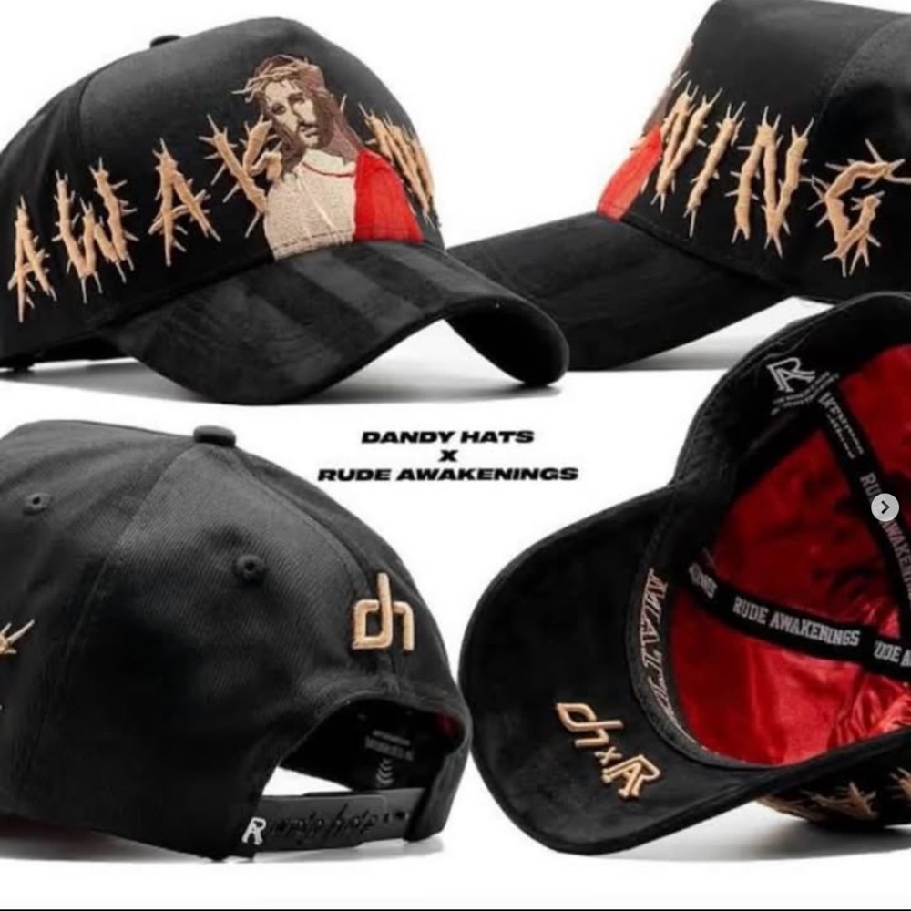 Rude Awakenings Black Cap with Embroidery